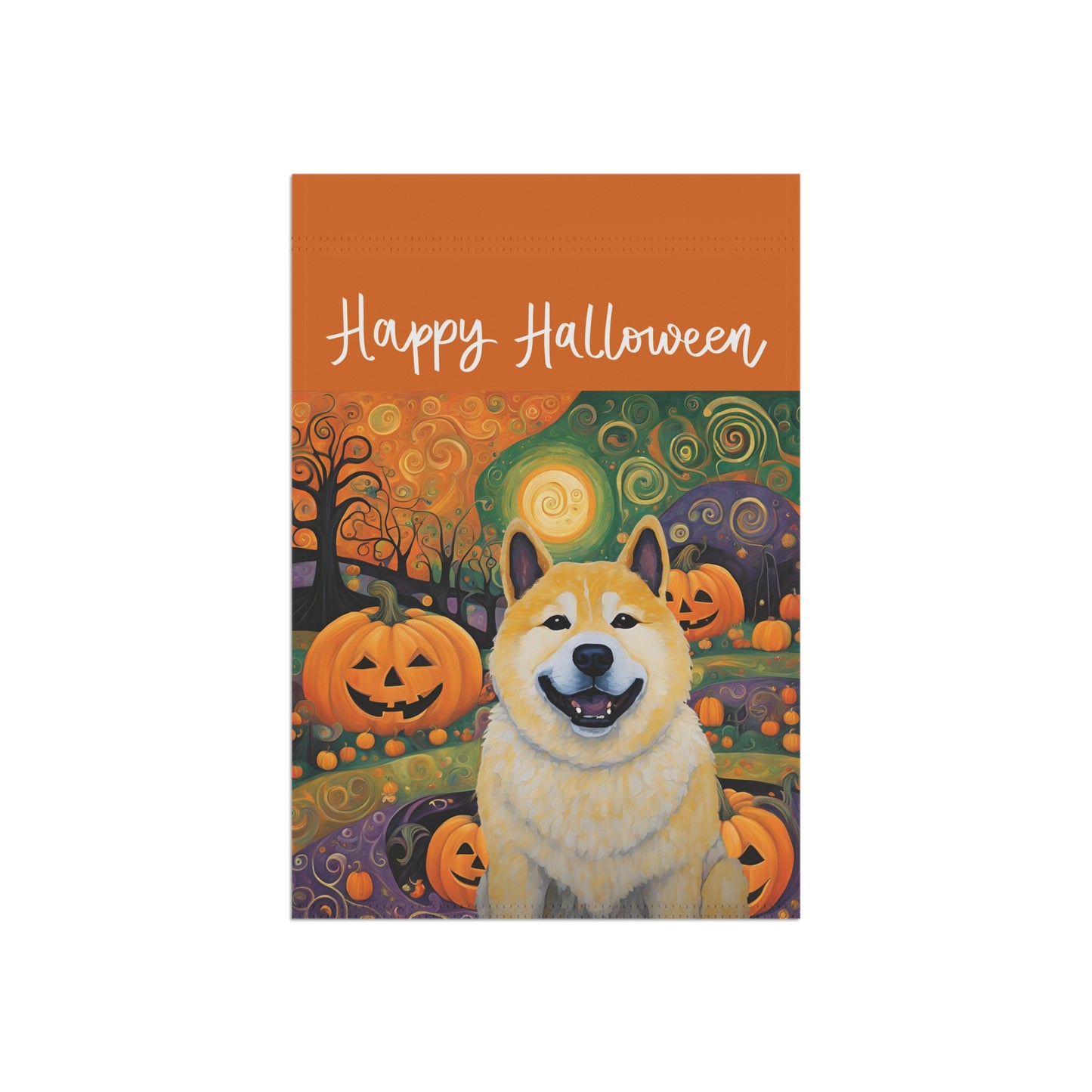 Akita Happy Halloween 2-Sided Garden & House Flag/Banner