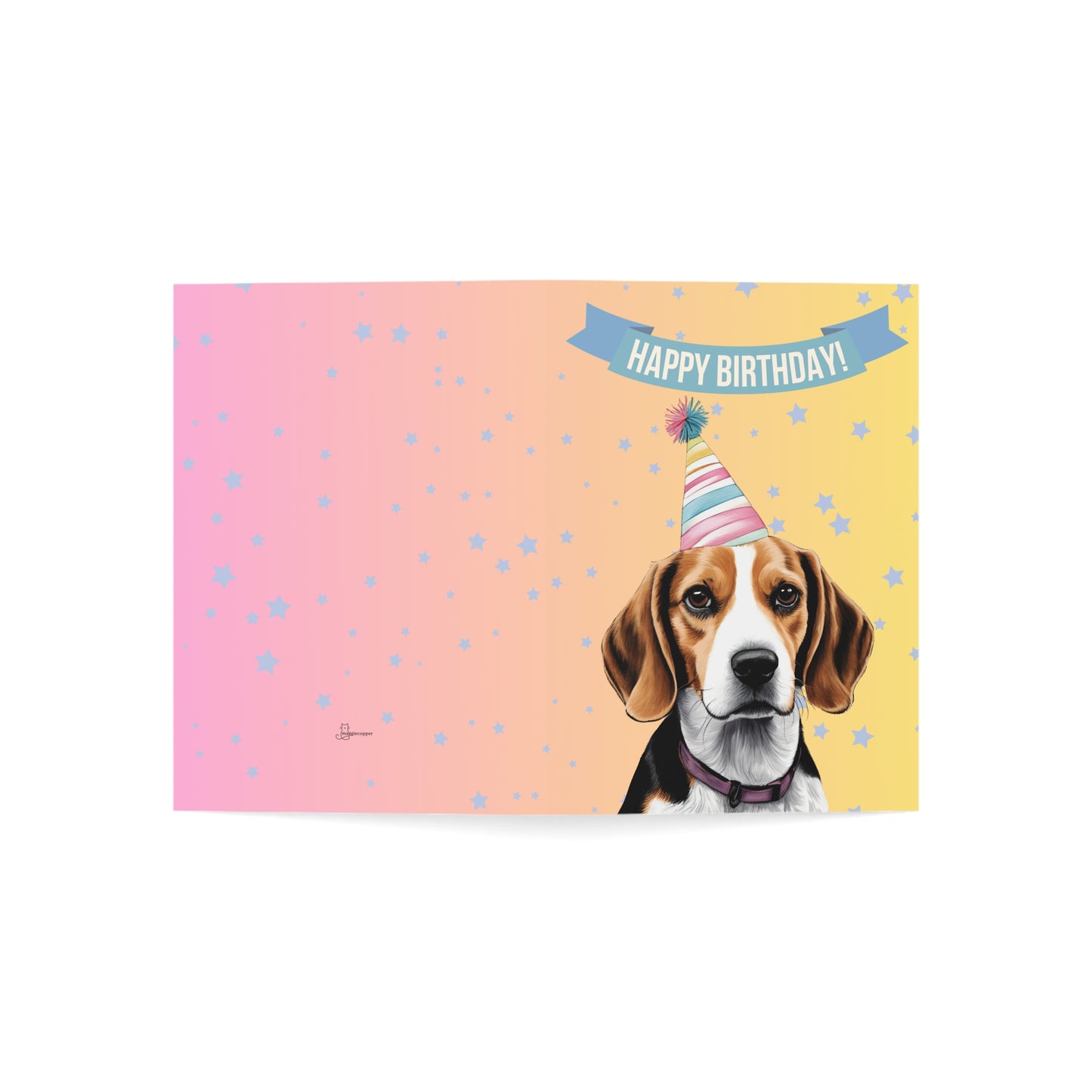 Beagle Happy Birthday 5 x 7 Greeting Cards (10 Pack)