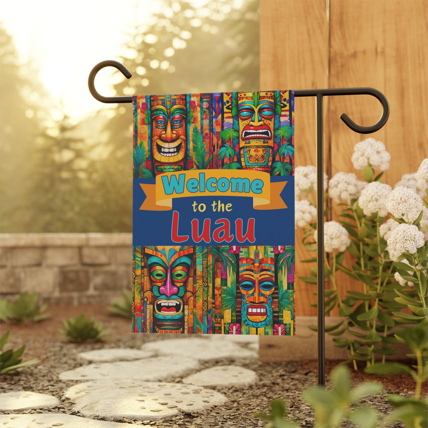 Tiki Welcome to the Luau 2-Sided Garden & House Flag/Banner