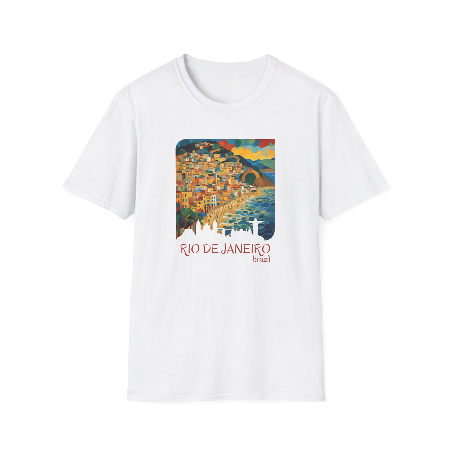 Rio de Janeiro Brazil Travel Art Unisex Softstyle T-Shirt