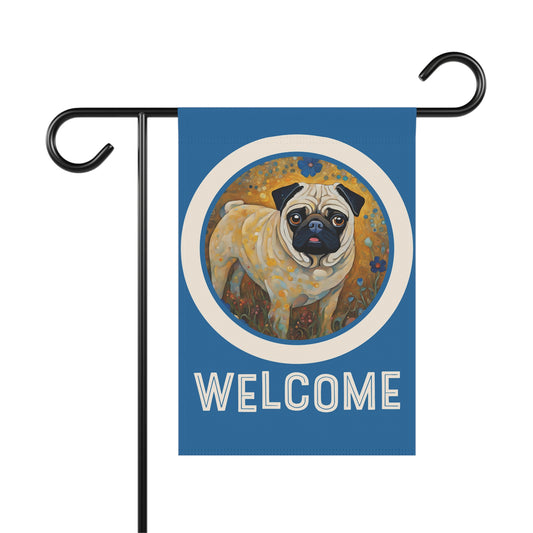 Pug Welcome 2-Sided Garden & House Flag/Banner