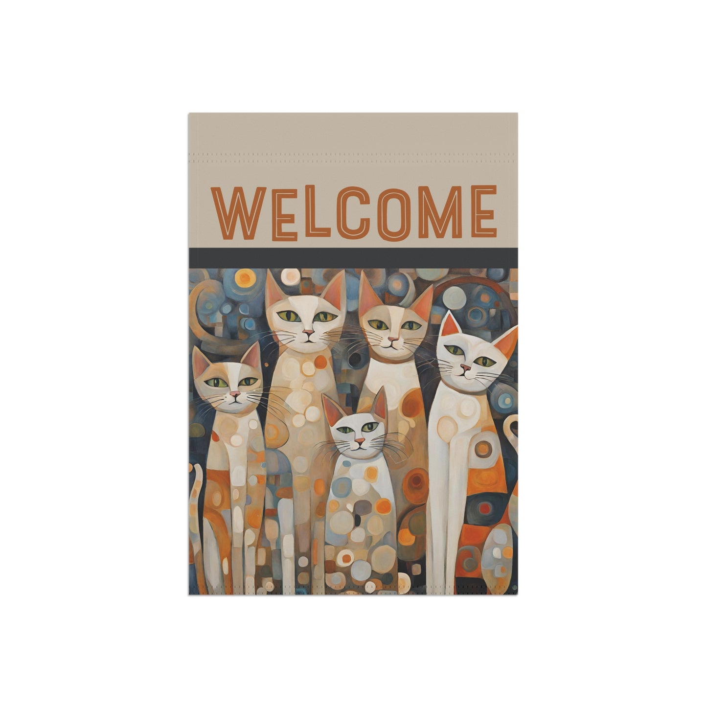 Feline Family Welcome 2-Sided Garden & House Flag/Banner