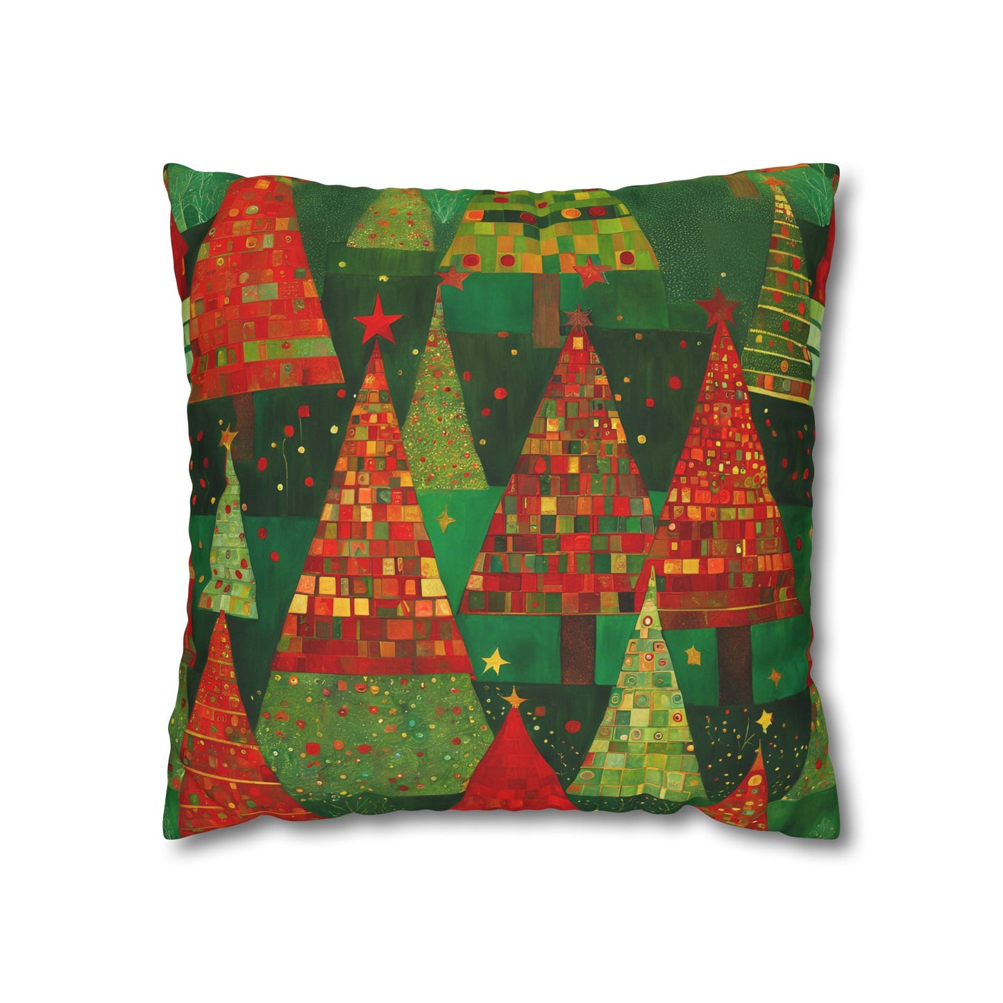 Christmas Tree Forest Square Poly Canvas Pillowcase