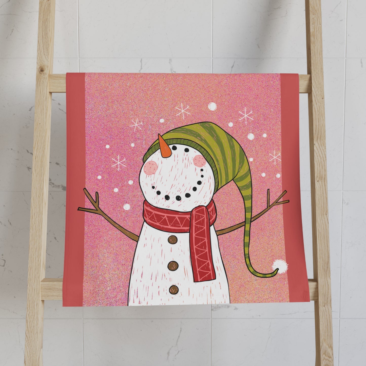 Happy Snowman Hand Towel