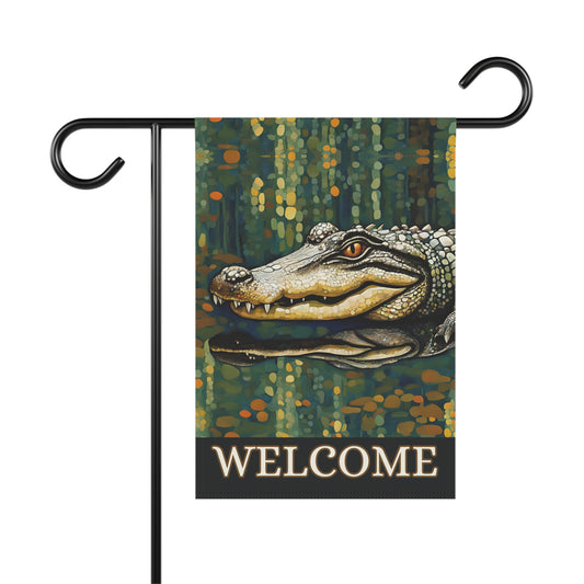 Alligator Welcome 2-Sided Garden & House Flag/Banner