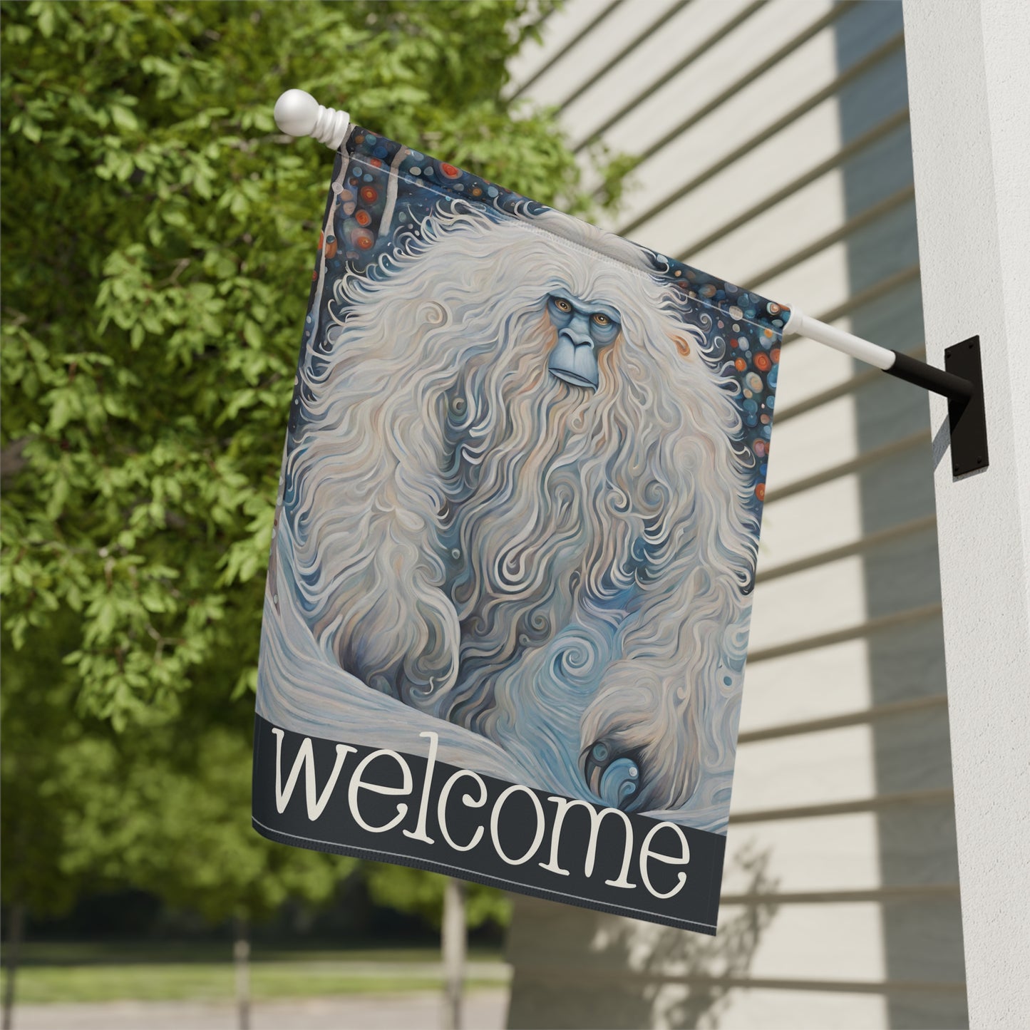 The Yeti Welcome 2-Sided Garden & House Flag/Banner