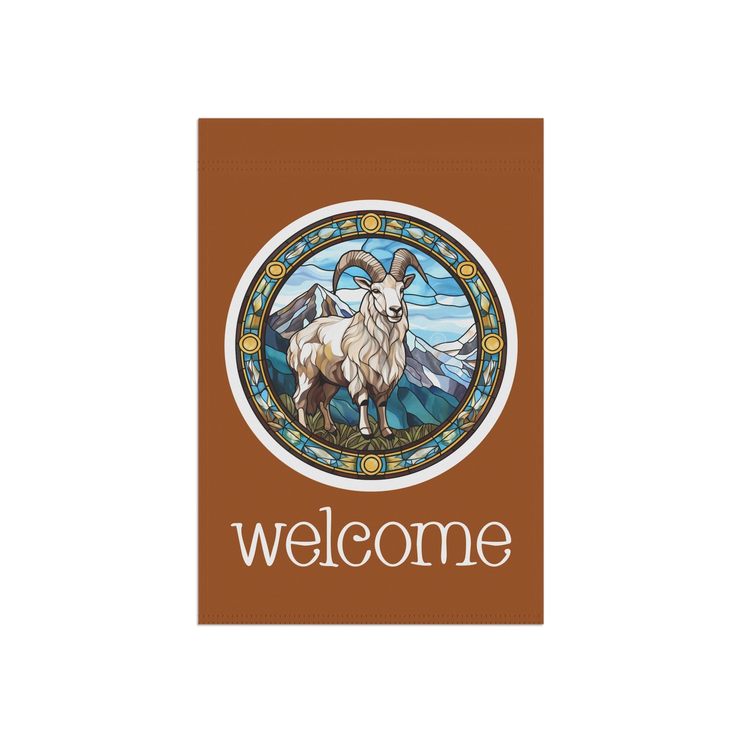 Mountain Goat Welcome 2-Sided Garden & House Flag/Banner