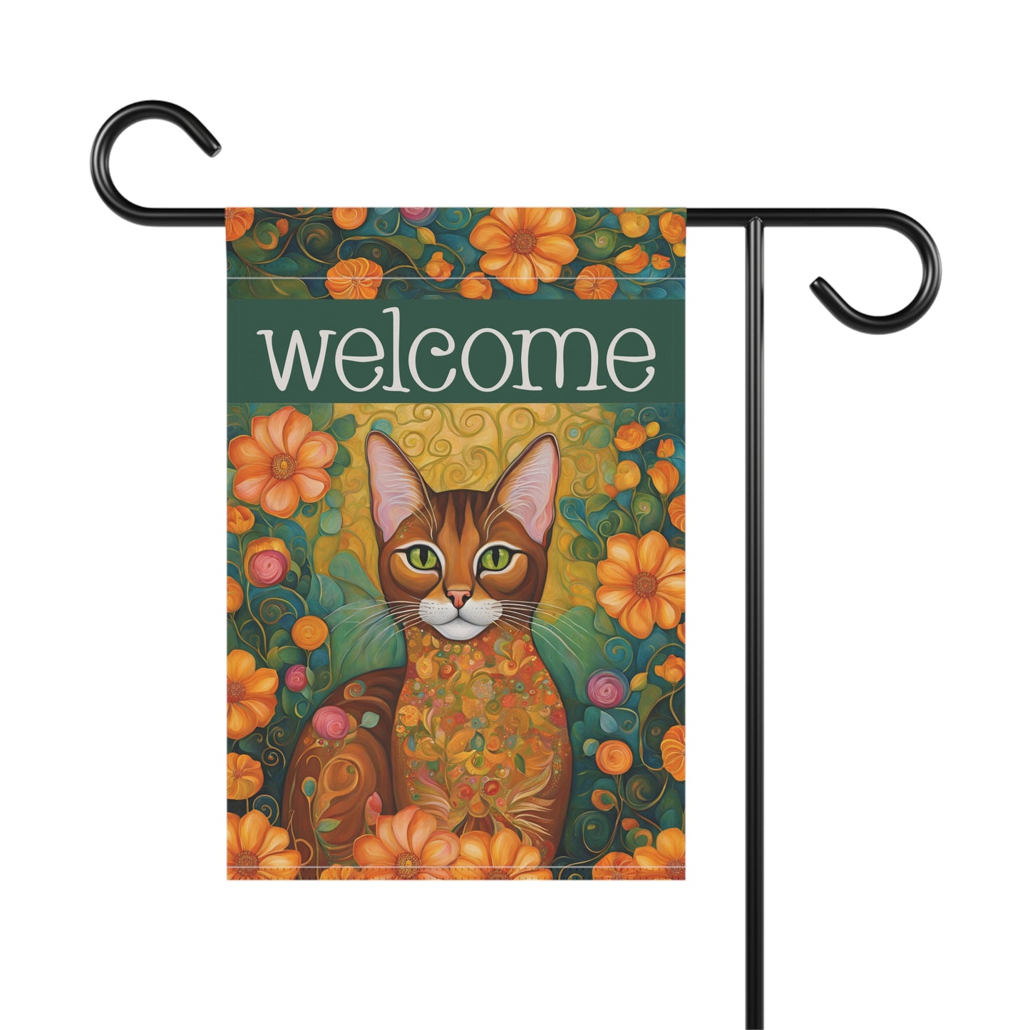 Sprint Cat Welcome 2-Sided Garden & House Flag/Banner