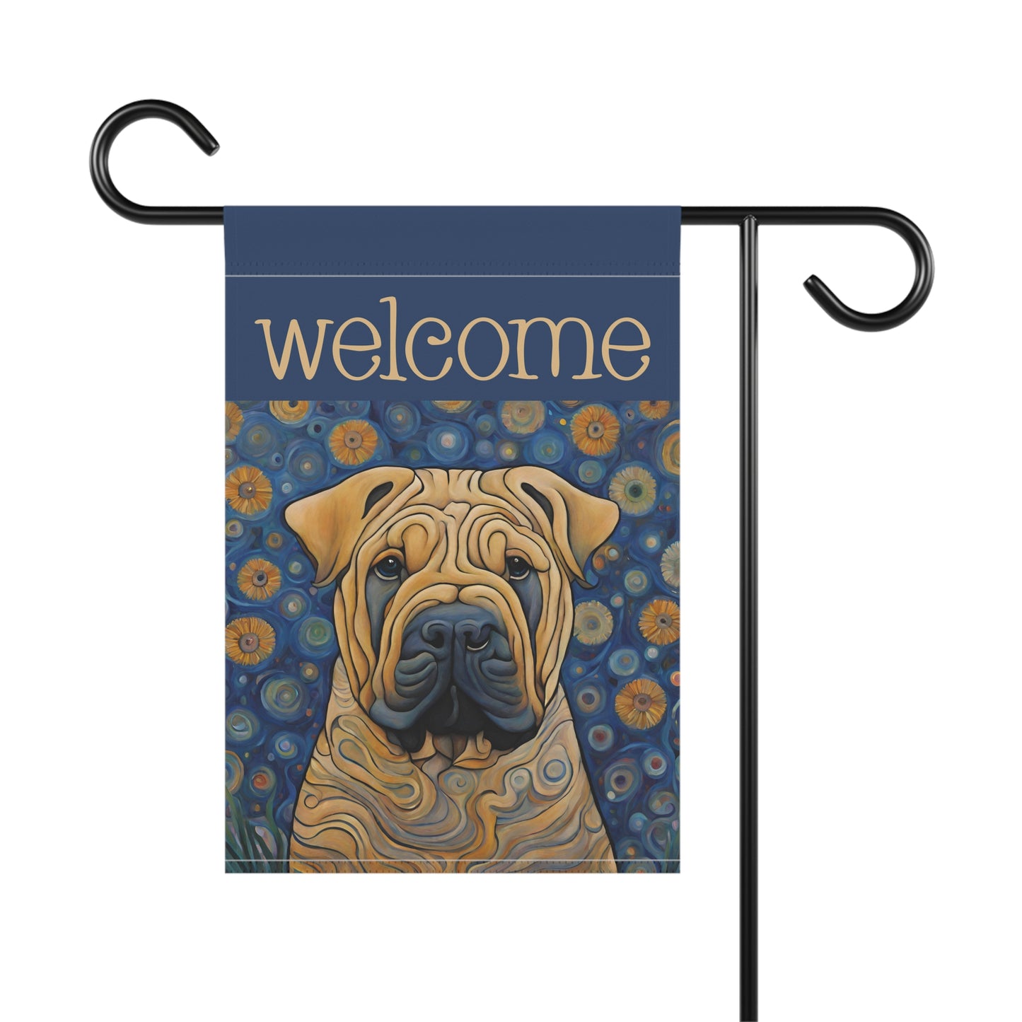 Shar Pei Welcome 2-Sided Garden & House Flag/Banner