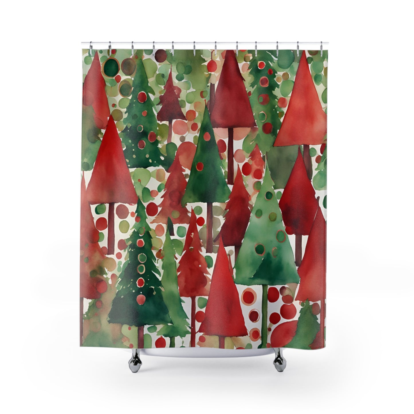 Dots & Trees Polyester Shower Curtain