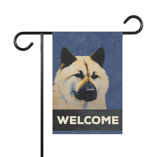 Akita Welcome 2-Sided Garden & House Flag/Banner