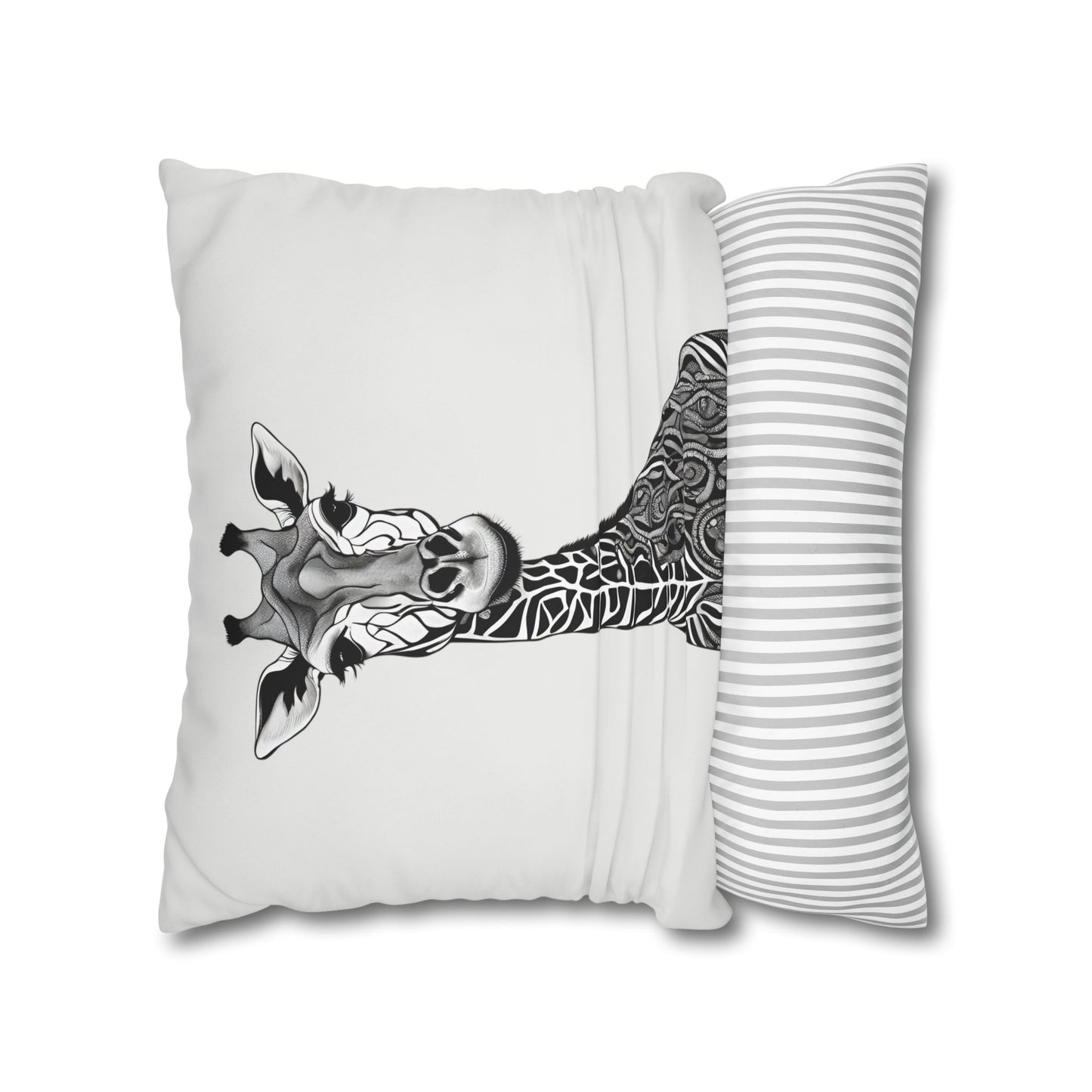 Giraffe Square Poly Canvas Pillowcase