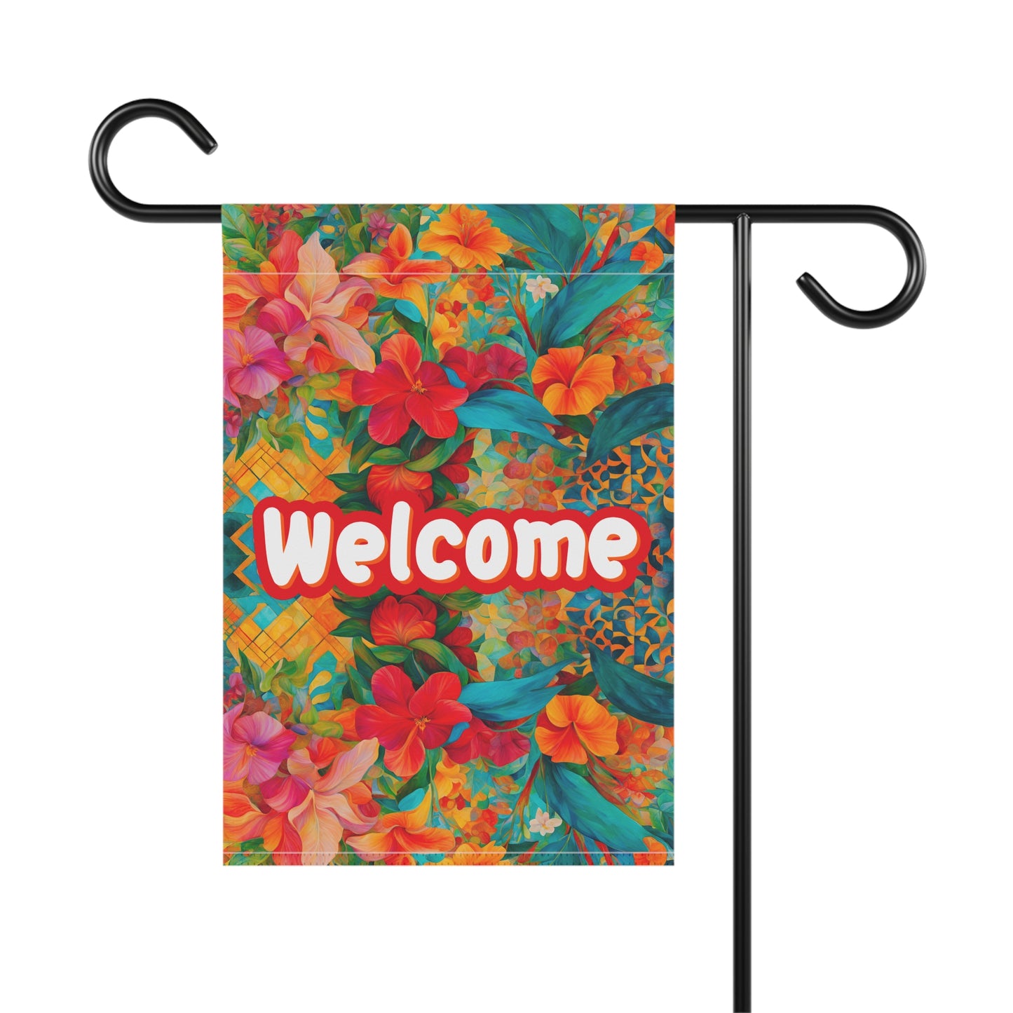 Aria Floral Welcome 2-Sided Garden & House Flag/Banner