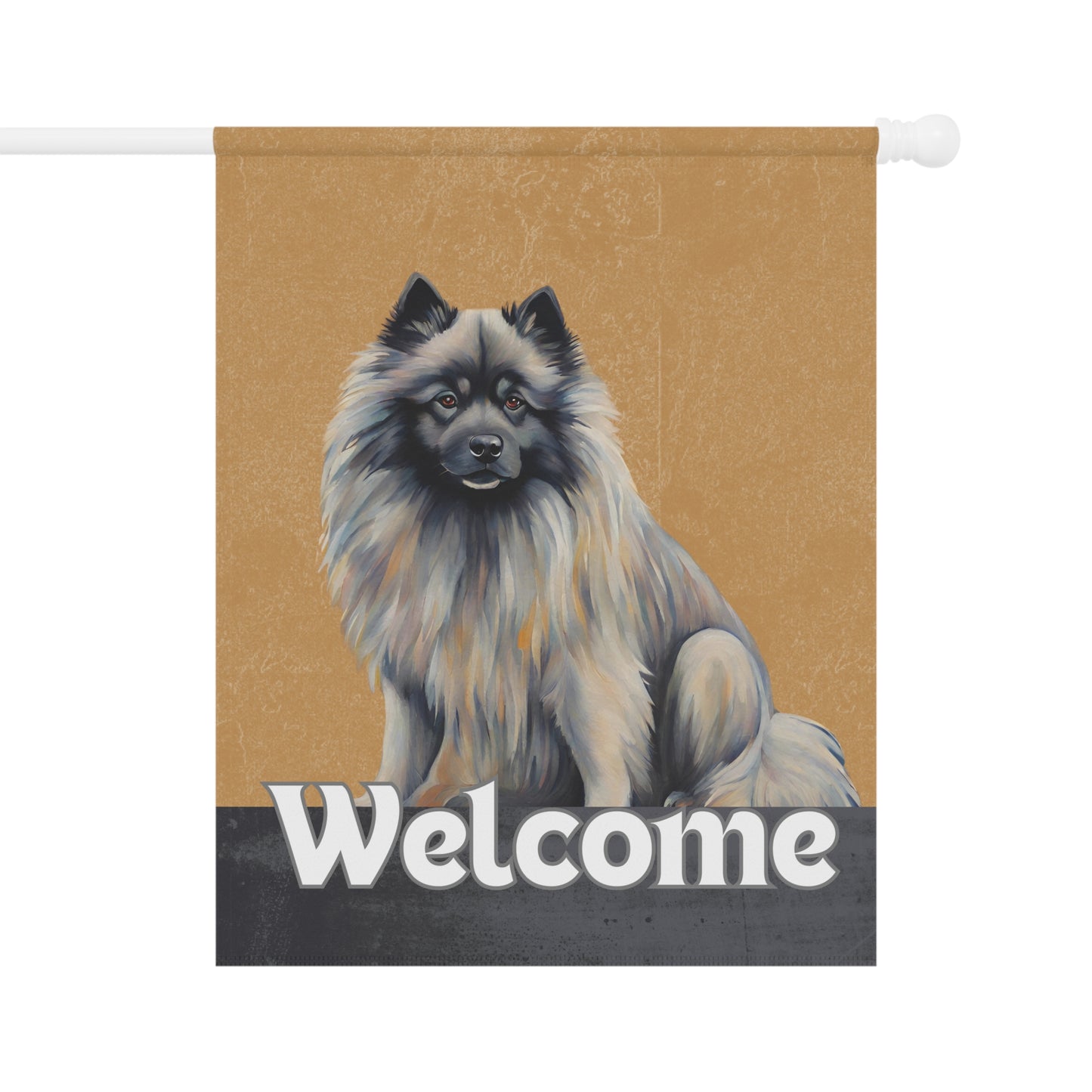 Keeshond Welcome 2-Sided Garden & House Flag/Banner