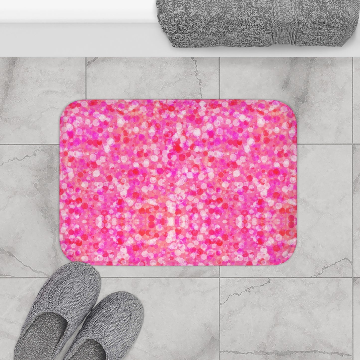 Poppin Pink Microfiber Bath Mat