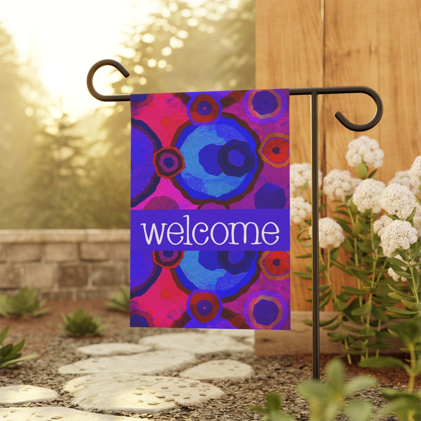 Polanco Bright Abstract Welcome 2-Sided Garden & House Flag/Banner