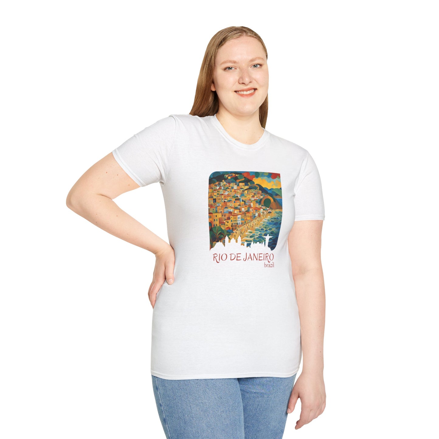 Rio de Janeiro Brazil Travel Art Unisex Softstyle T-Shirt