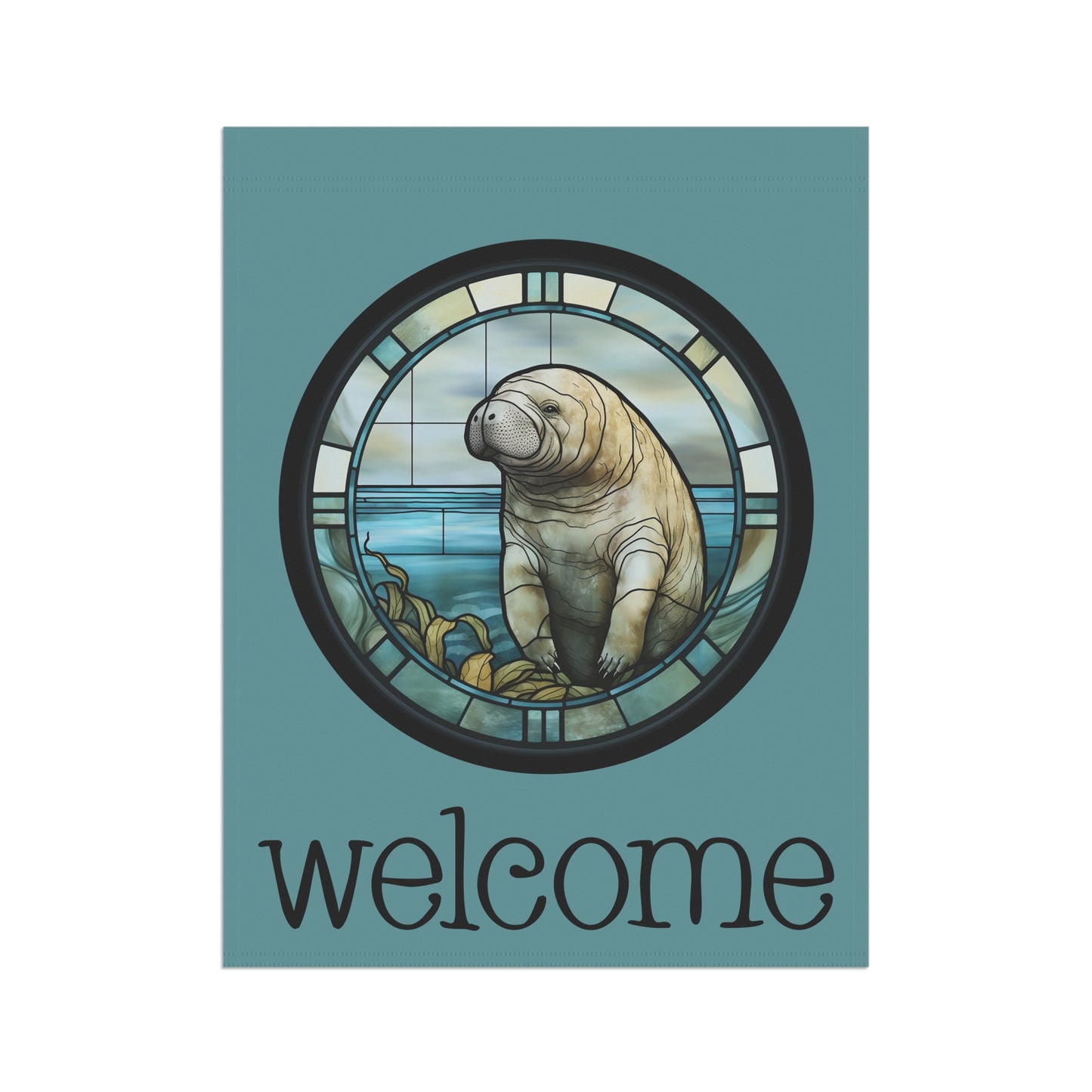 Manatee Welcome 2-sided Garden & House Flag/Banner