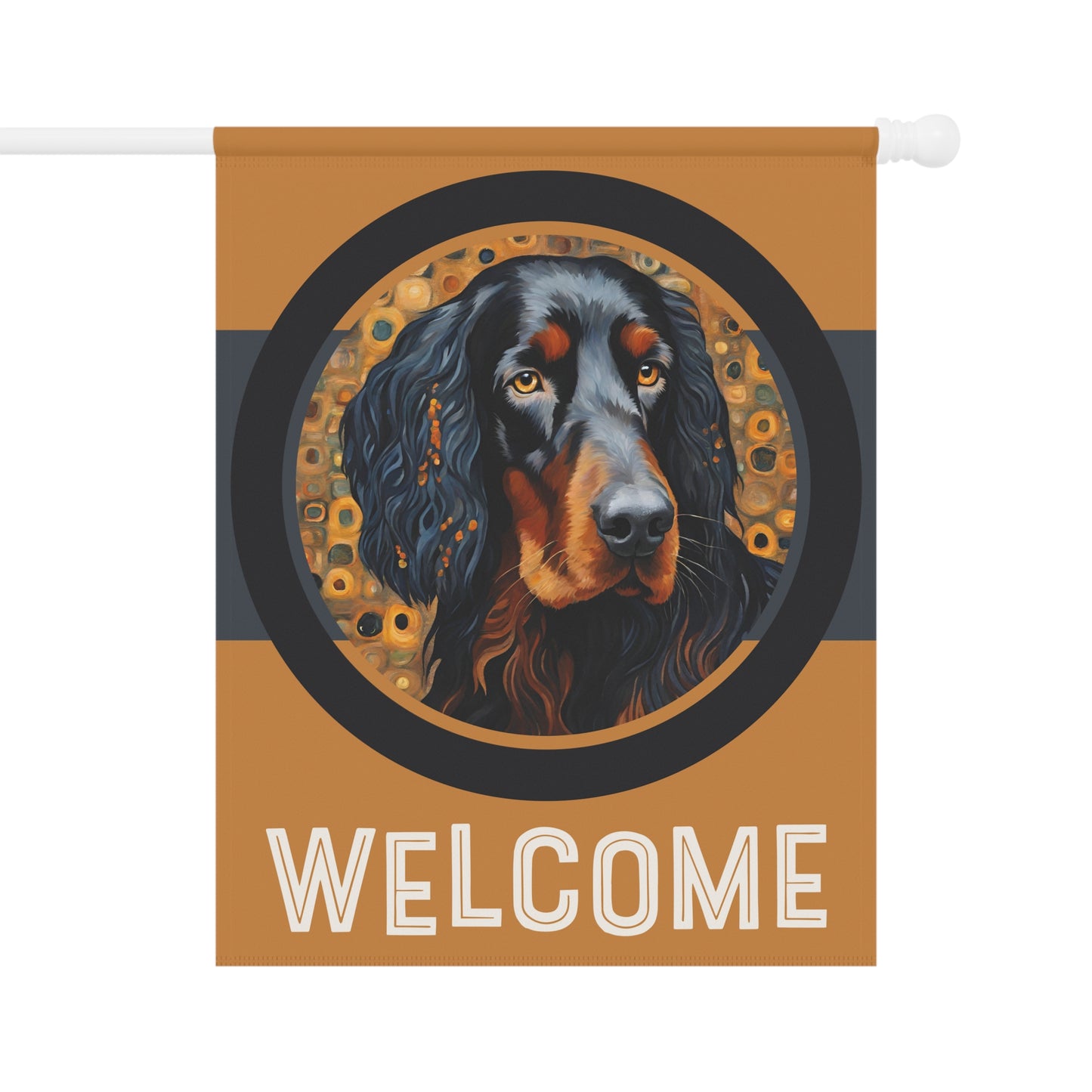 Gordon Setter Welcome 2-Sided Garden & House Flag/Banner