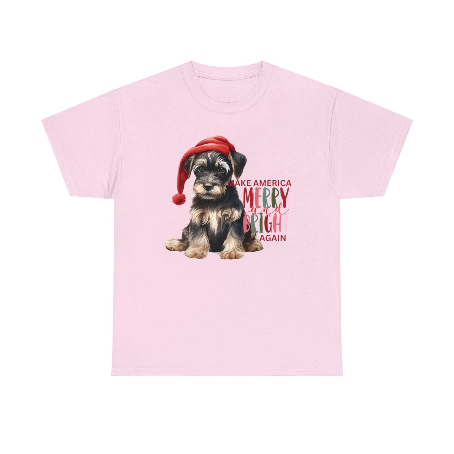 Santa Dog Make America Merry & Bright Again Unisex Heavy Cotton Tee