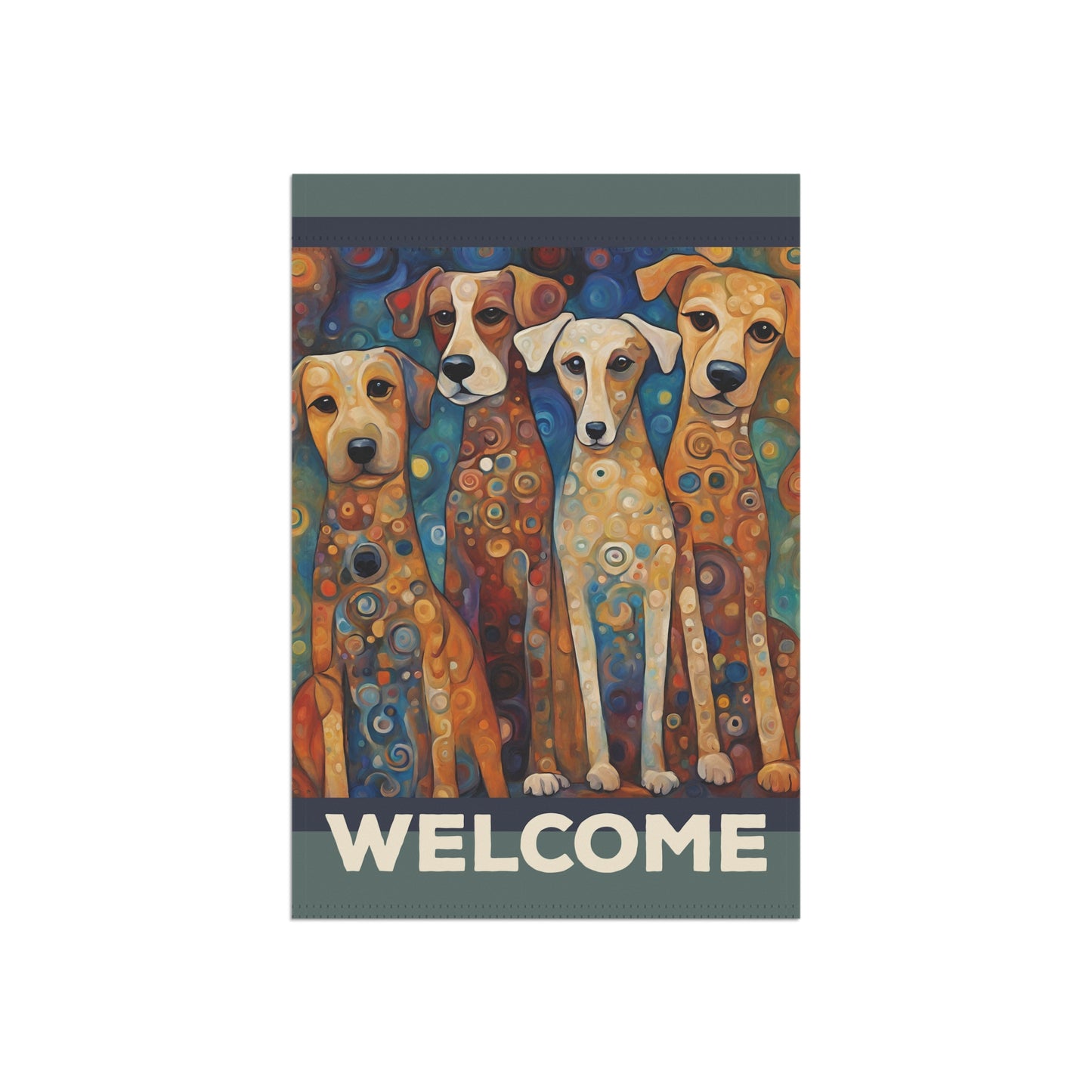 Canine Quartet Welcome 2-Sided Garden & House Flag/Banner
