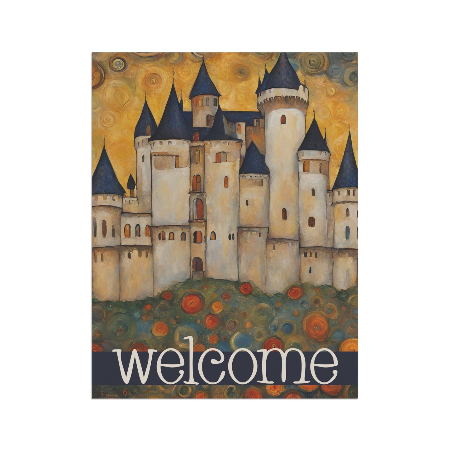 Castle on the Hill Welcome 2-Sided Garden & House Flag/Banner