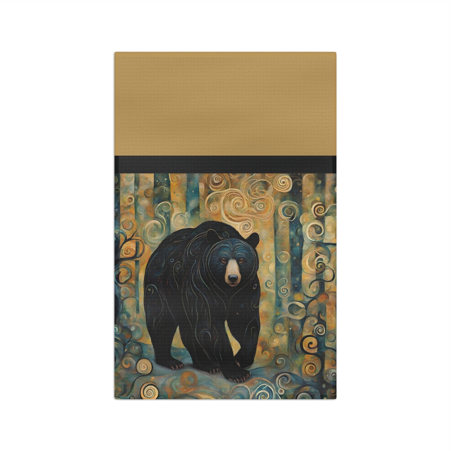 Mountain Forest Black Bear Microfiber Tea Towel