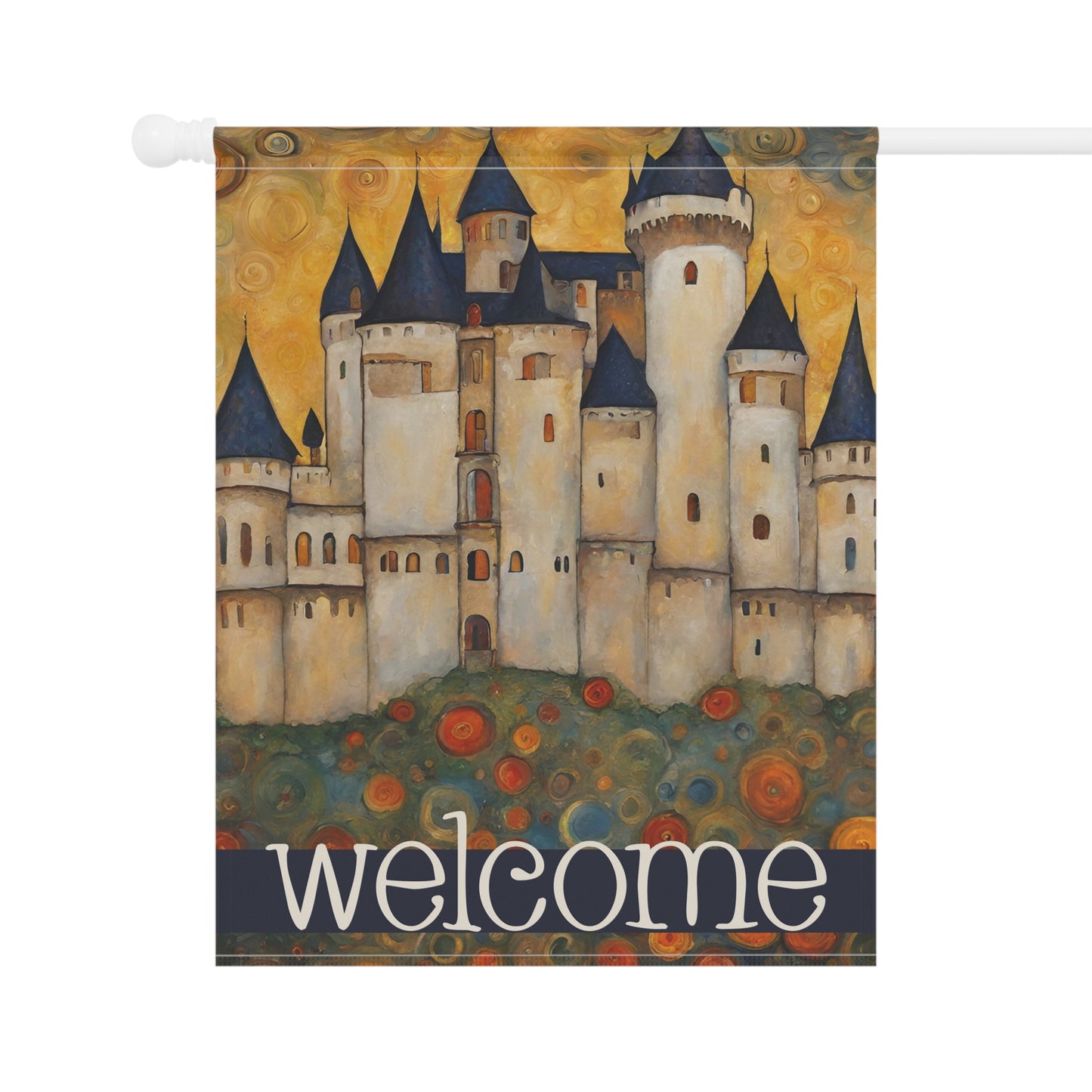 Castle on the Hill Welcome 2-Sided Garden & House Flag/Banner