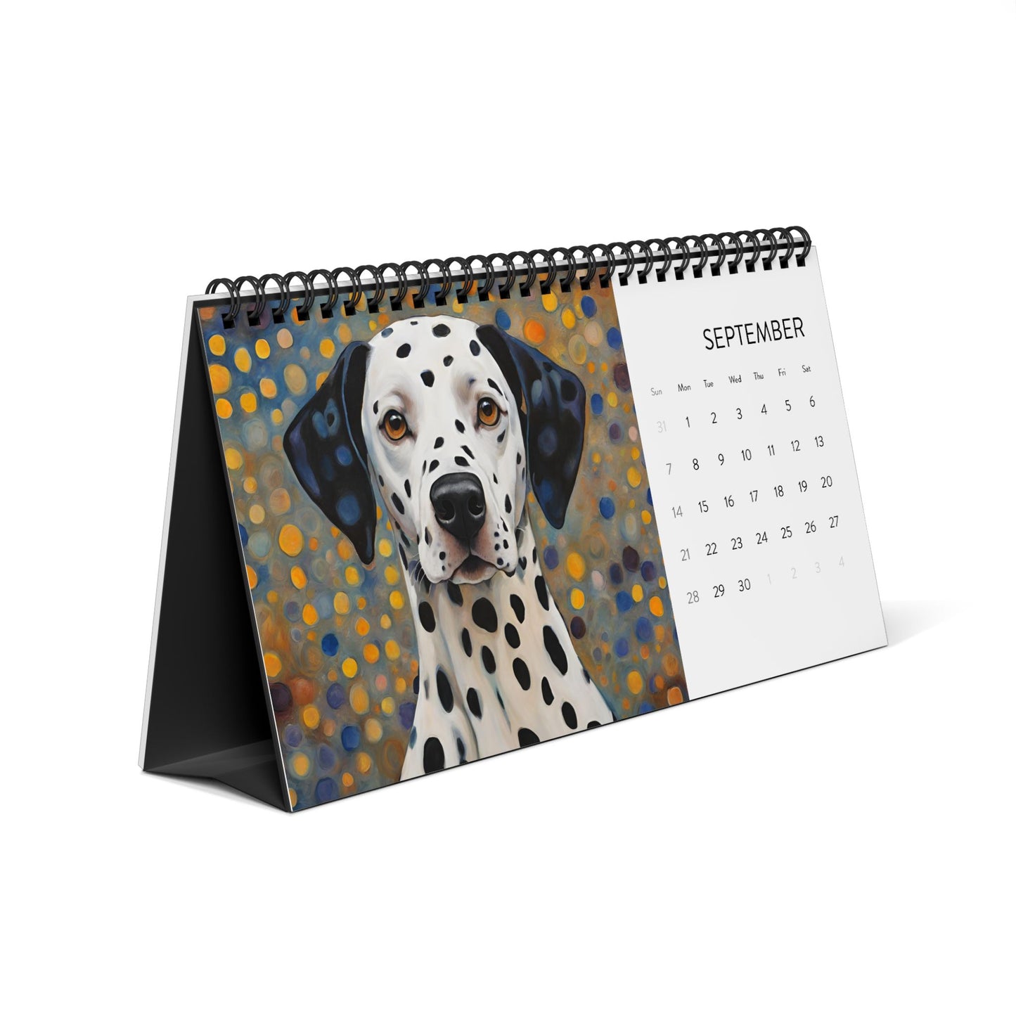 Dogs in White 2025 Desktop Calendar