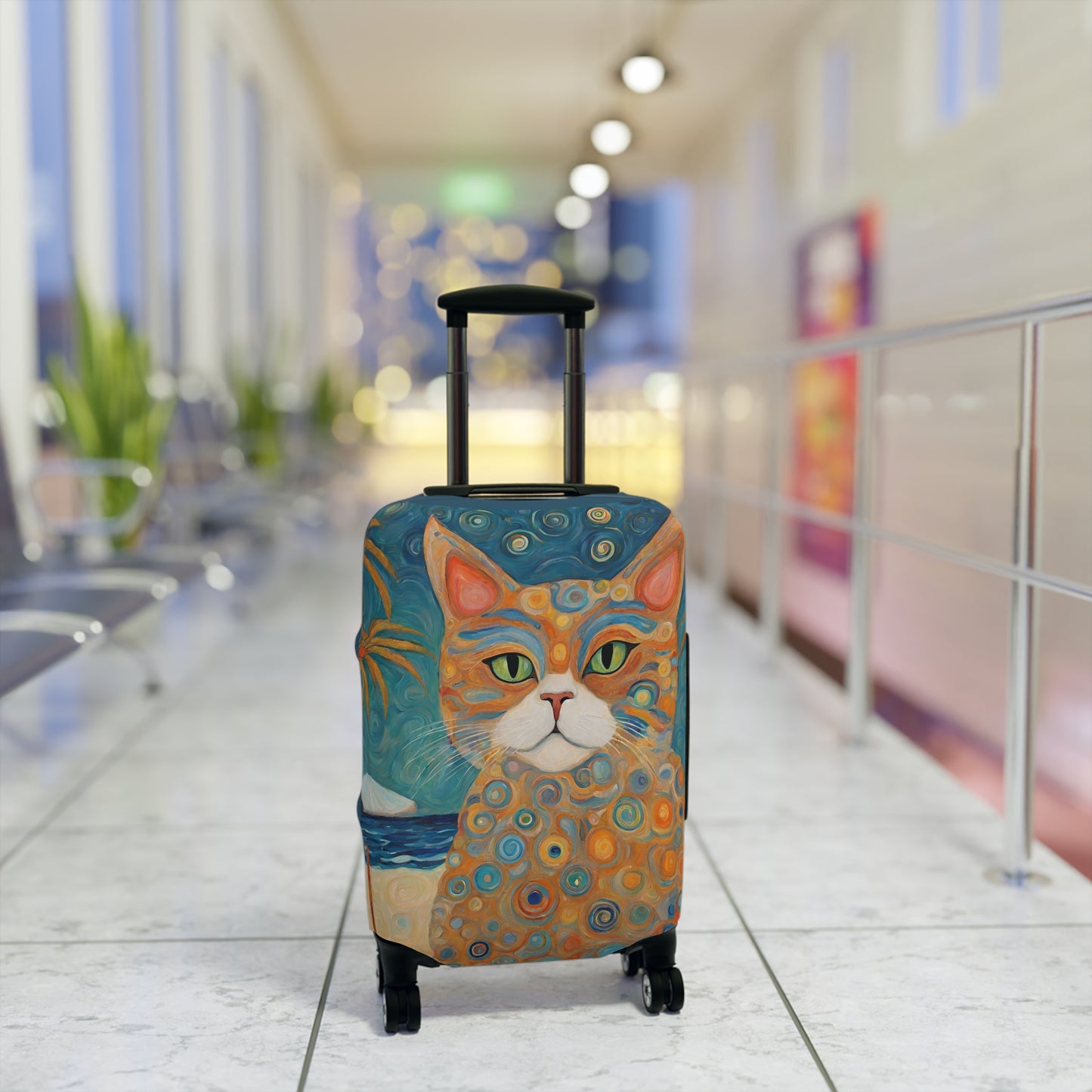 Beach Travel Cat Luggage Cover