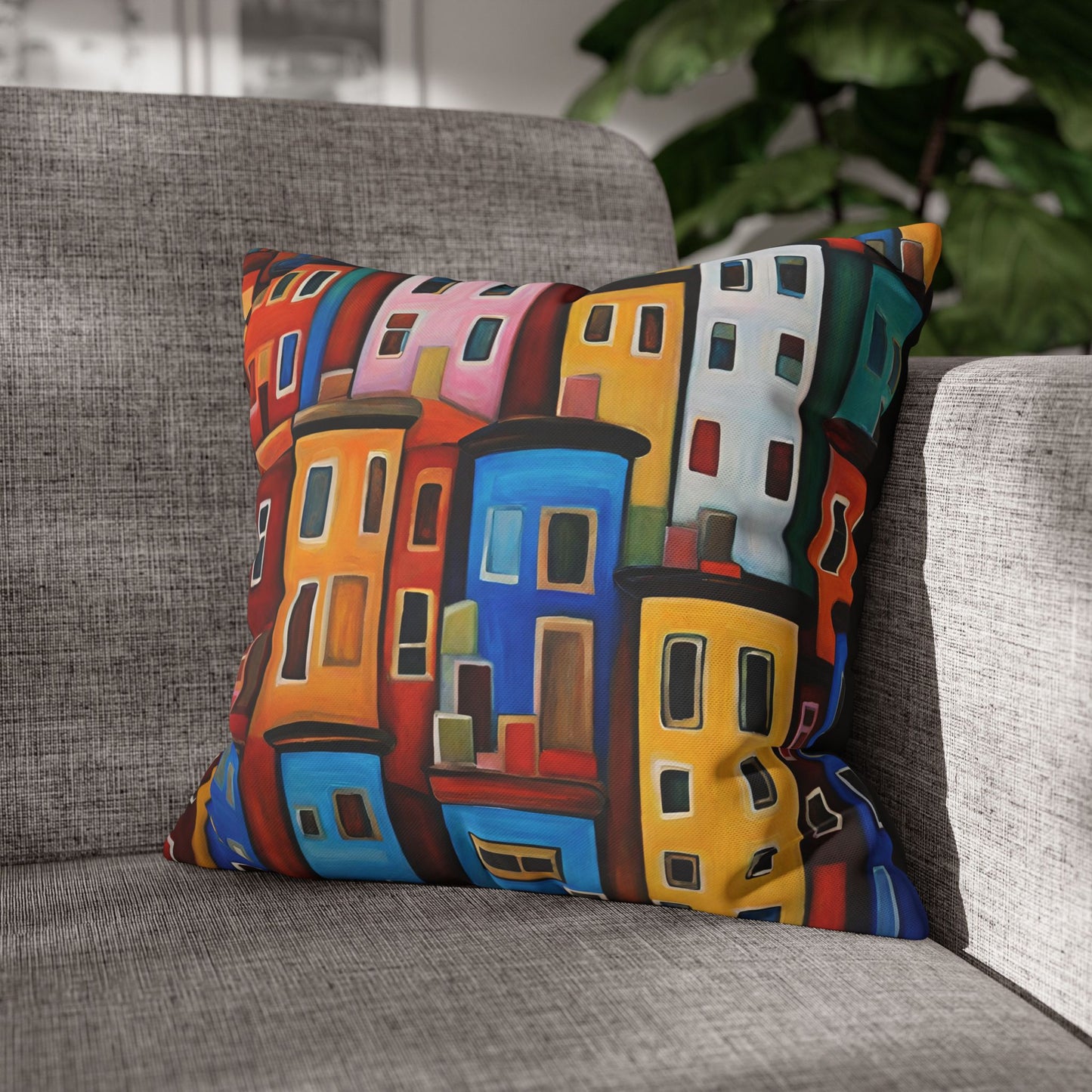 Neighbors Square Poly Canvas Pillowcase