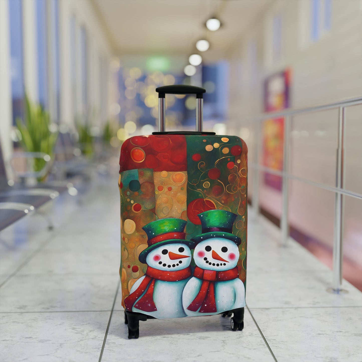 Snowman Couple Luggage Cover