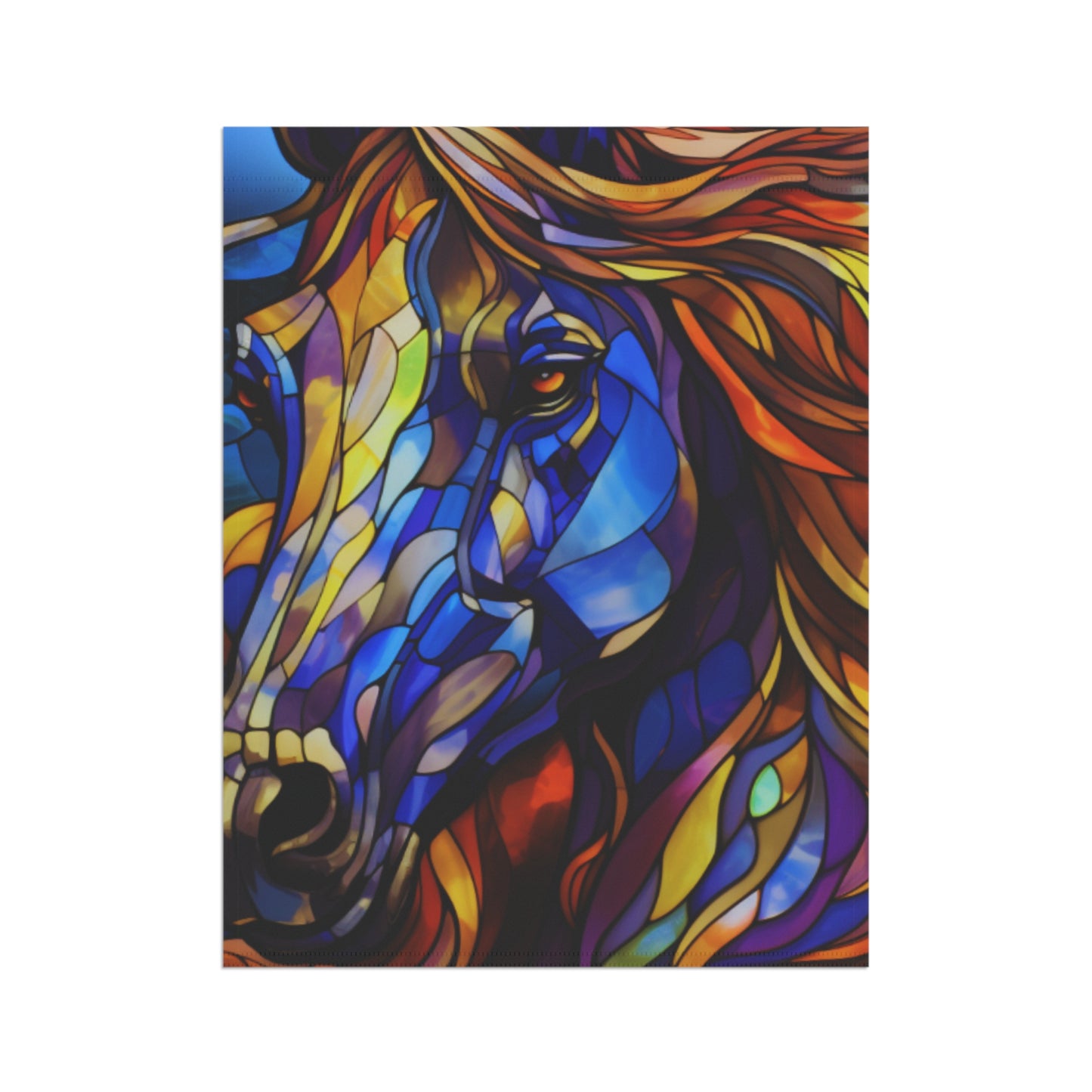 Stallion Stained Glass 2-Sided Garden & House Flag/Banner