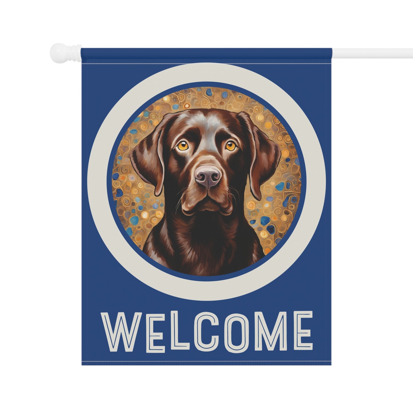 Chocolate Labrador Welcome 2-Sided Garden & House Flag/Banner