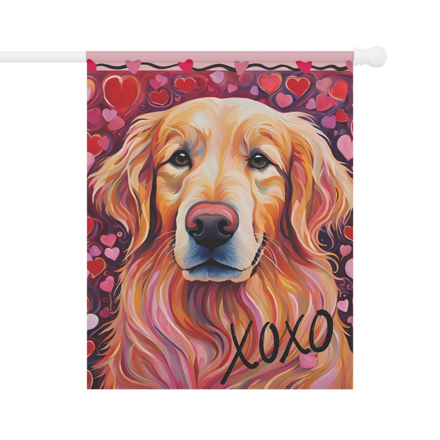 Golden Retriever Valentine 2-Sided Garden & House Flag/Banner