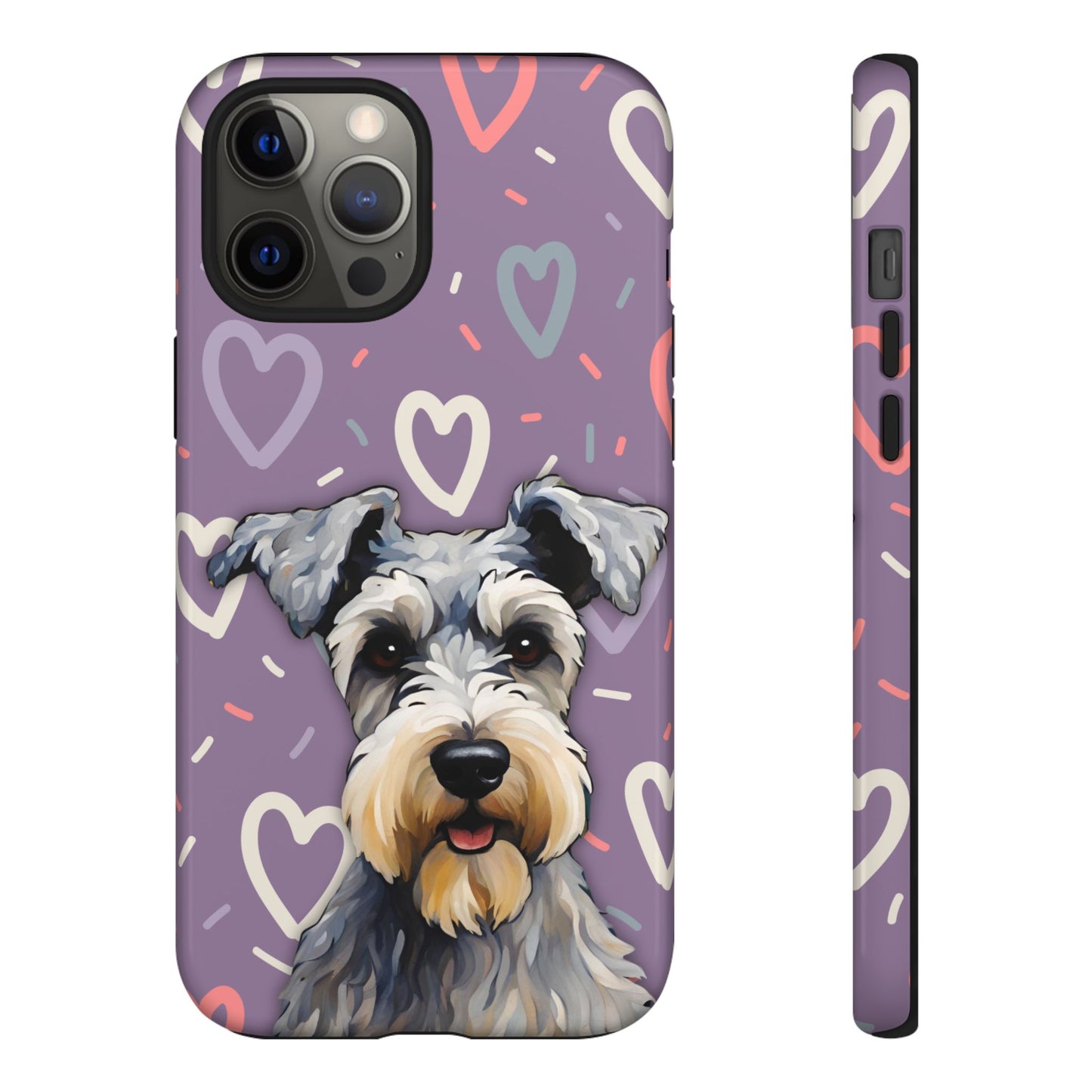 Miniature Schnauzer Love iPhone Samsung Galaxy Google Pixel Glossy Tough Case