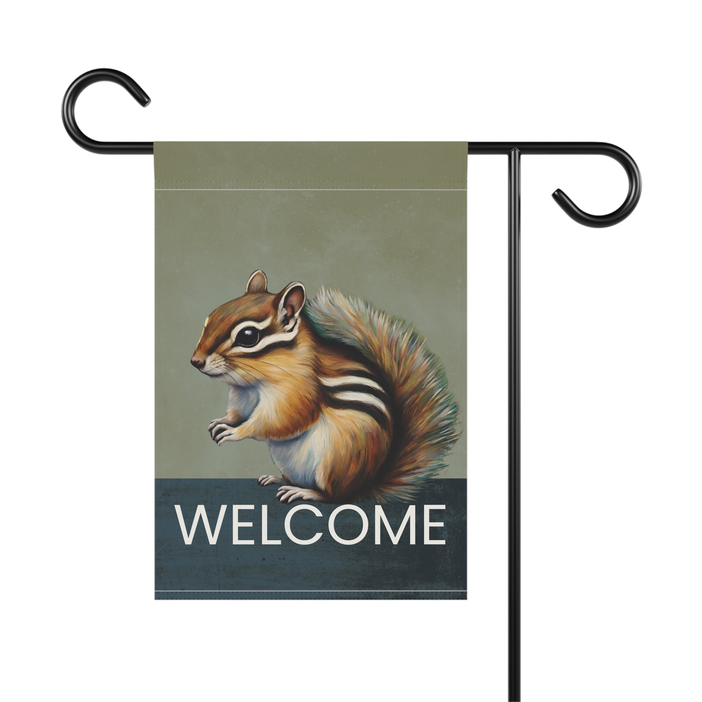 Chipmunk Welcome 2-Sided Garden & House Flag/Banner