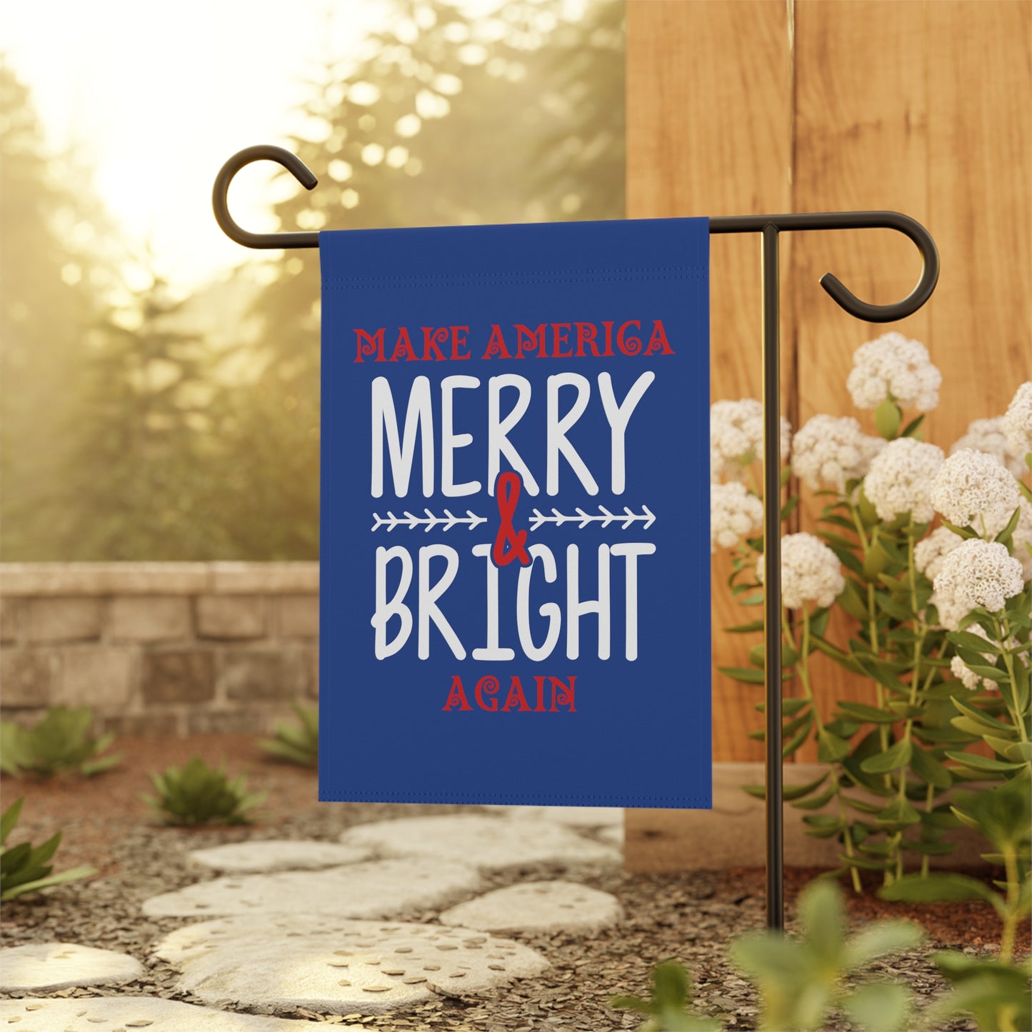 Bold Make America Merry & Bright Again 2-Sided Garden Banner