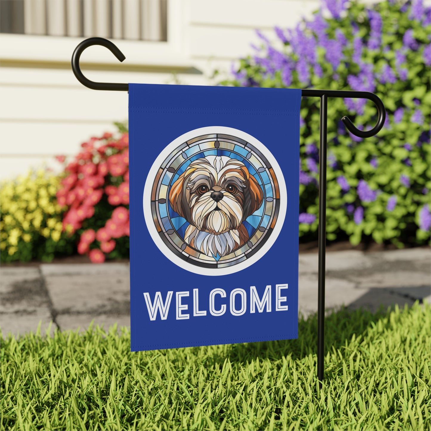 Shih Tzu Welcome 2-Sided Garden & House Flag/Banner