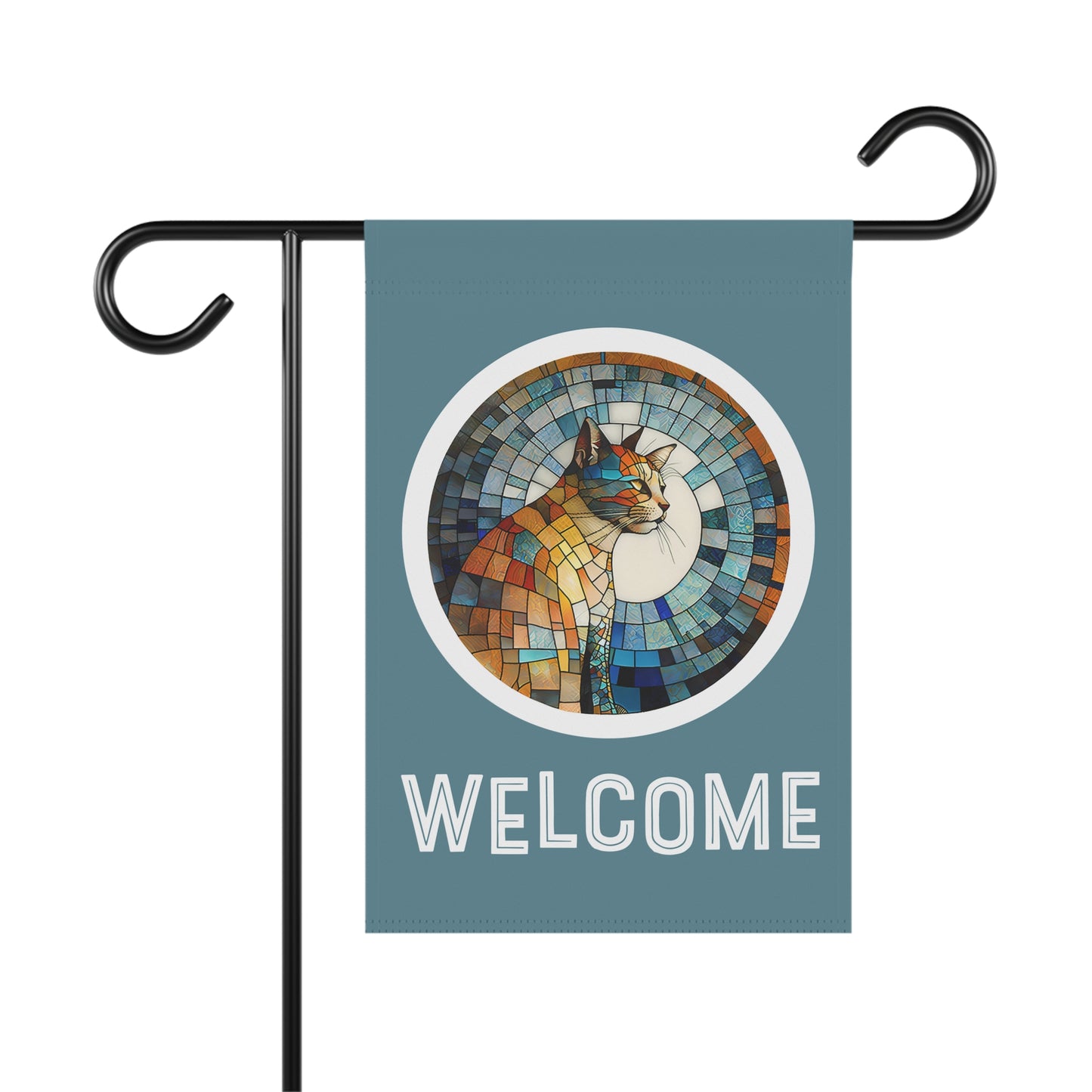 Patchwork Cat Welcome 2-Sided Garden & House Flag/Banner