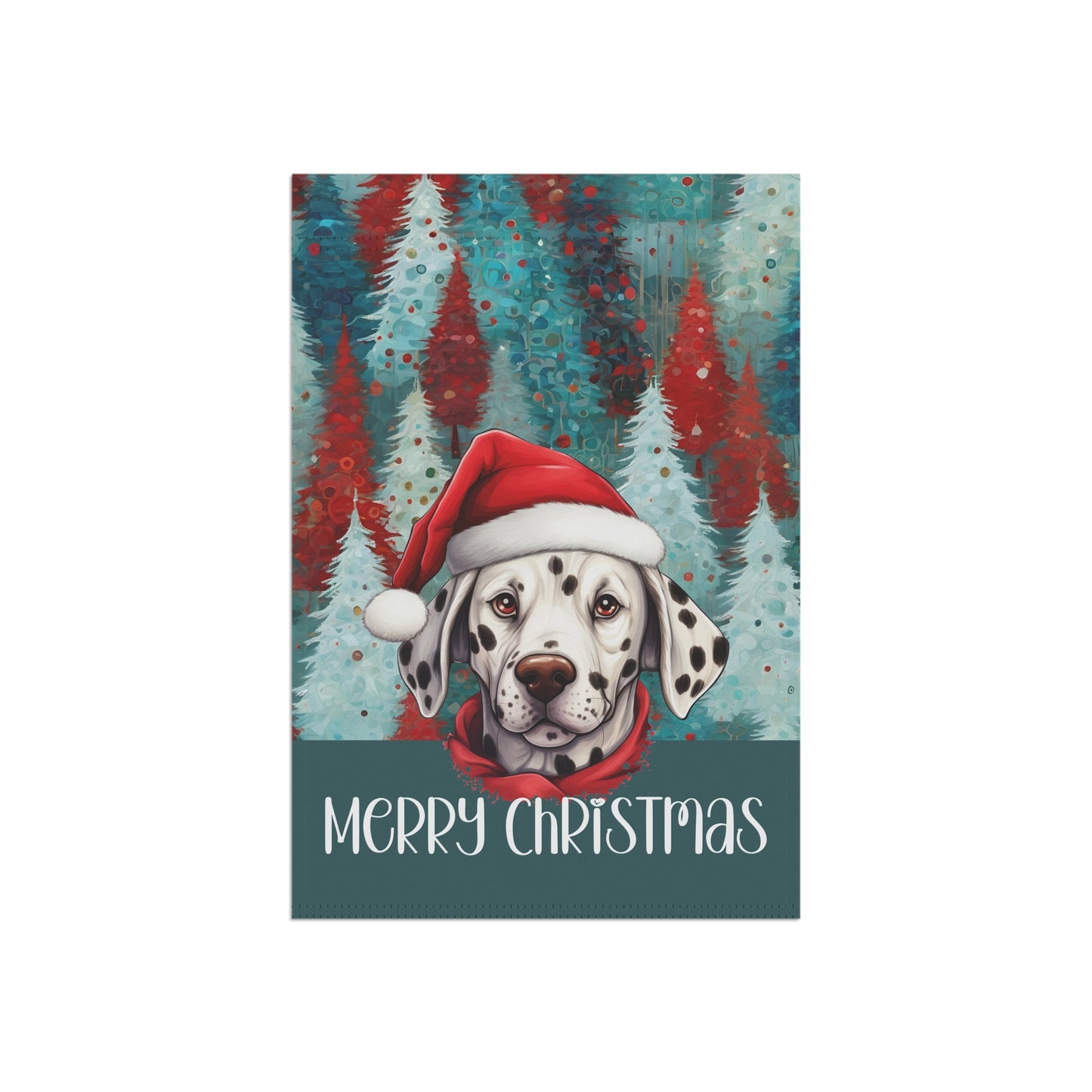 Dalmatian Merry Christmas 2-Sided Garden & House Flag/Banner