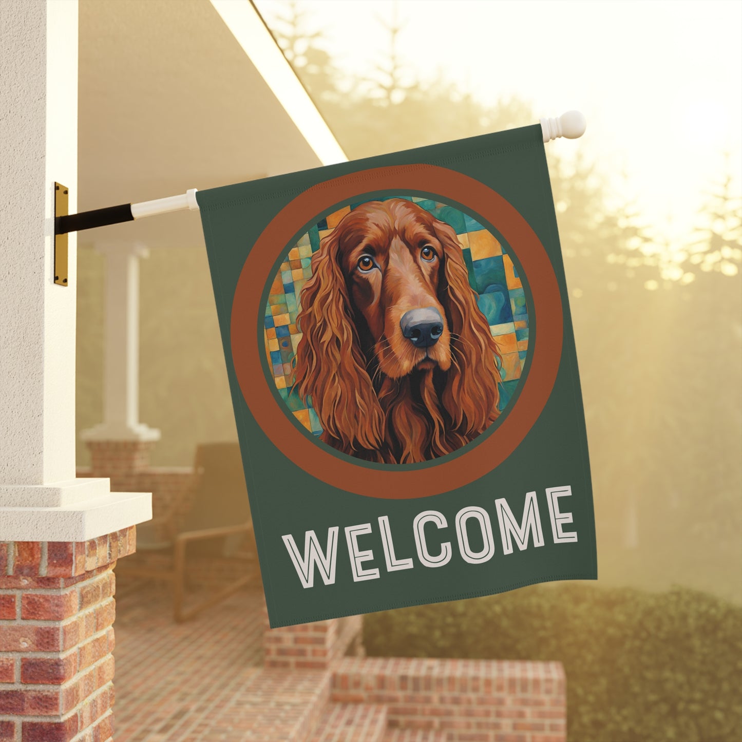 Irish Setter Welcome 2-Sided Garden & House Flag/Banner