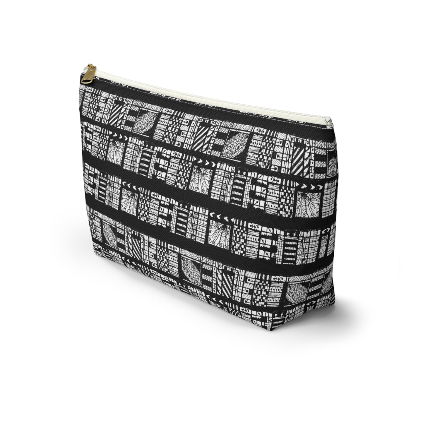 Tribal Black & White Accessory Pouch w T-bottom