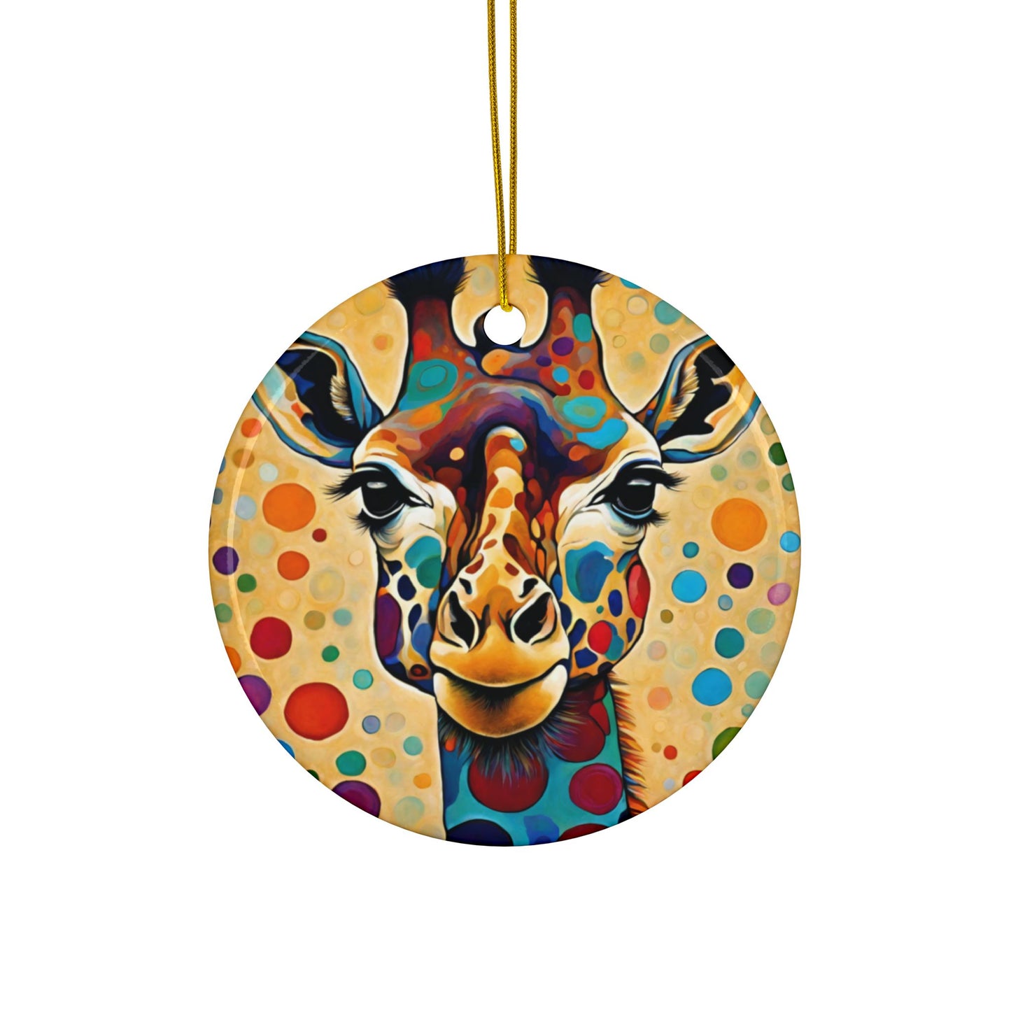 Giraffe 3" Ceramic Ornaments, 2-Side Print, (1pc, 10pcs)