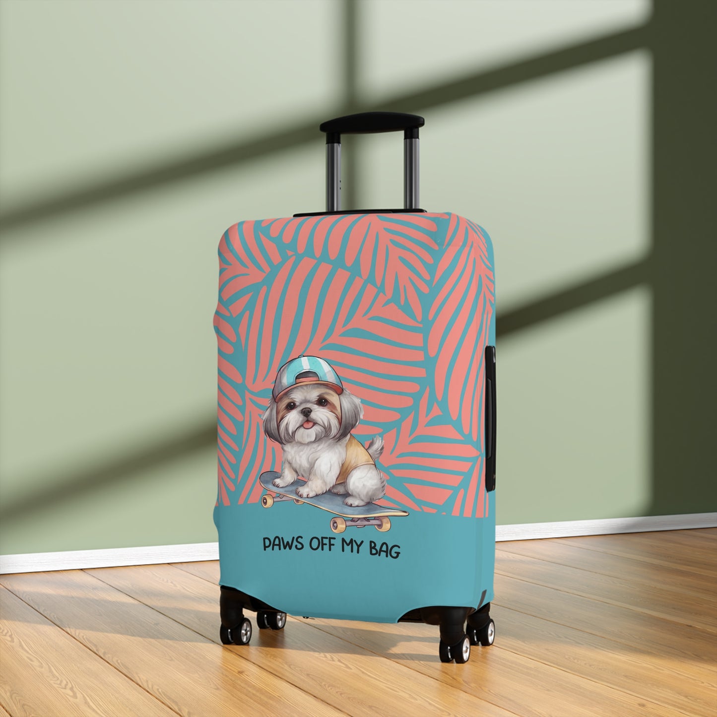 Shih Tzu on Skateboard Paws Off My Bag Luggage Cover