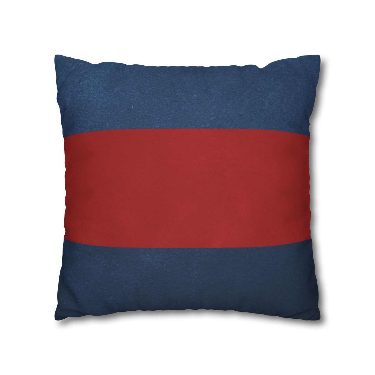 Merry Christmas Red & Navy Square Poly Canvas Pillowcase