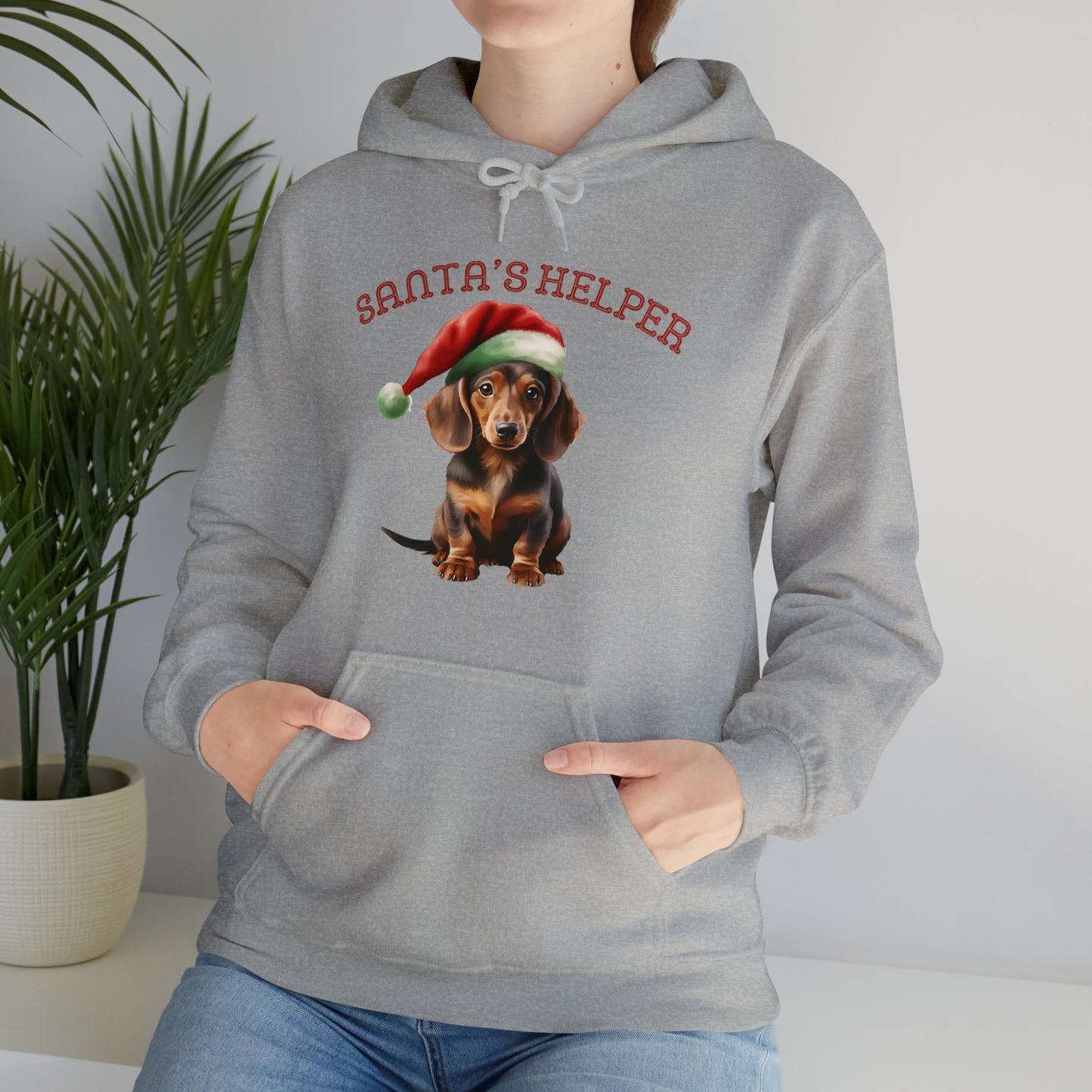 Dachshund Santa's Helper Unisex Heavy Blend™ Hooded Sweatshirt