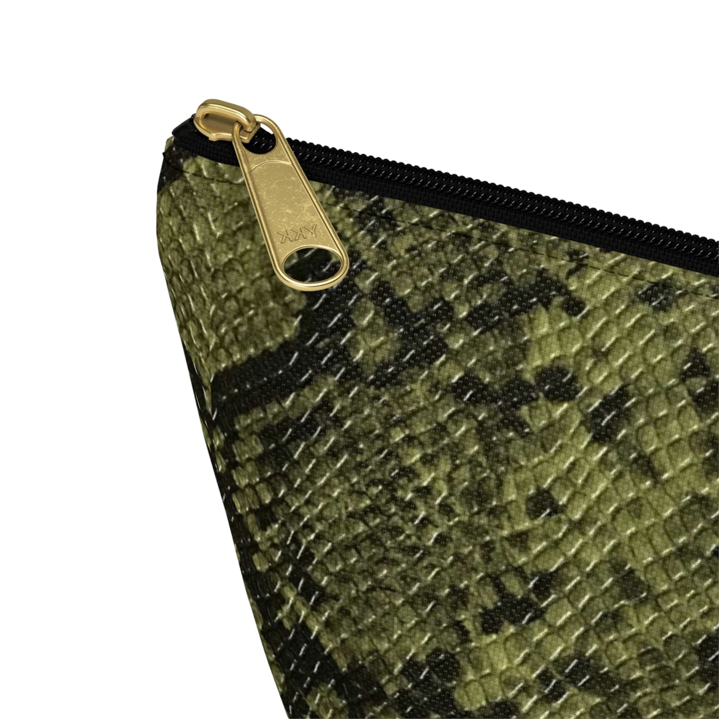 Faux Python in Green Accessory Pouch w T-bottom