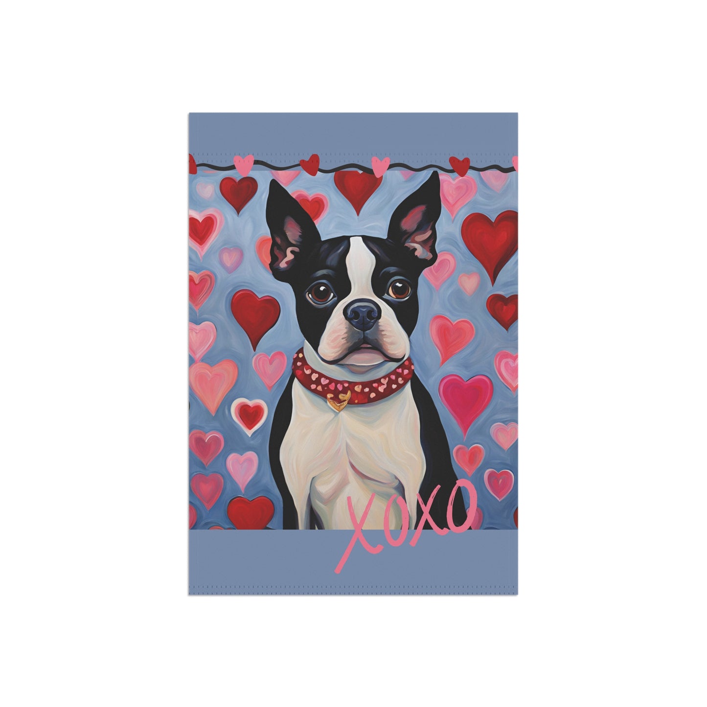 Boston Terrier Valentine 2-Sided Garden & House Flag/Banner