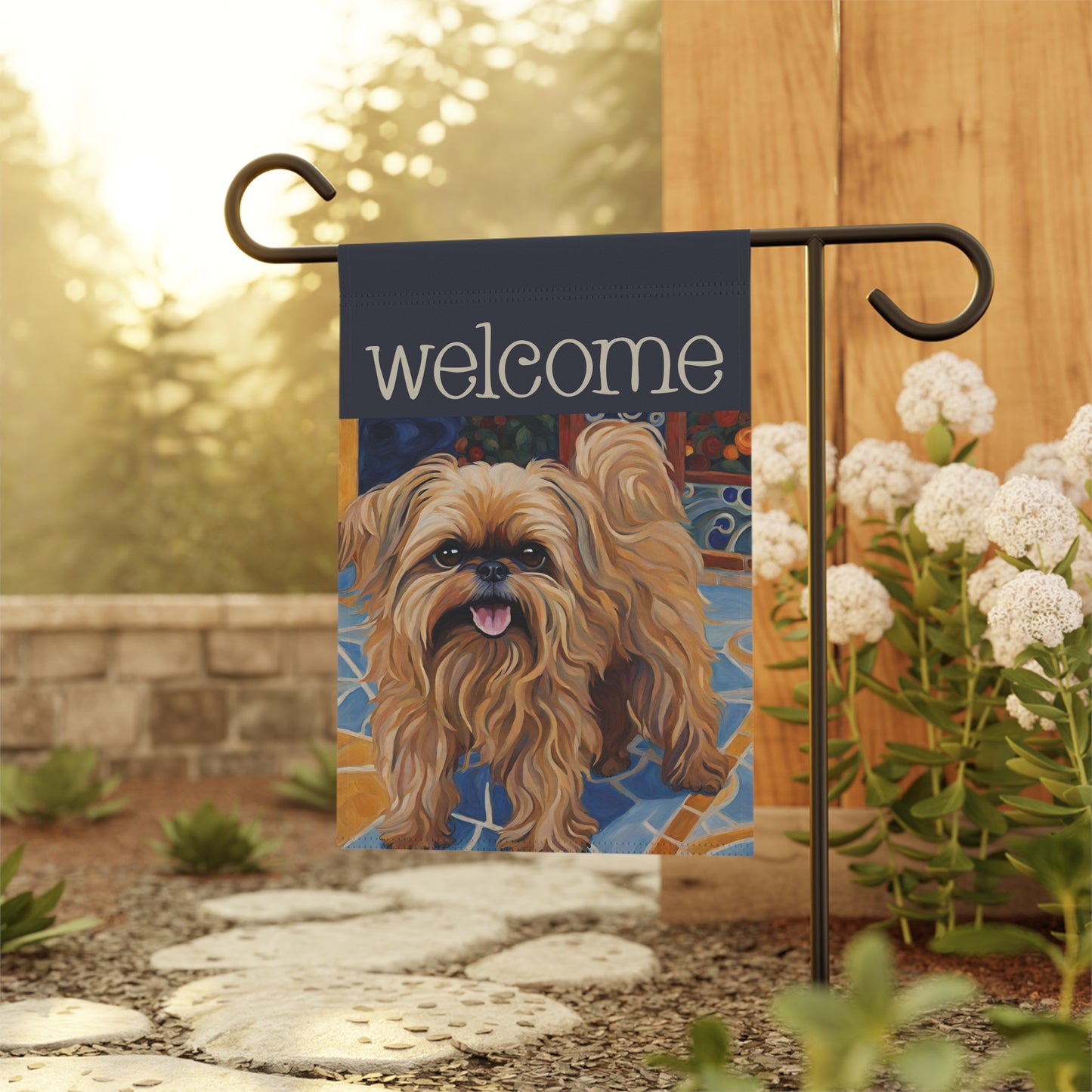 Brussels Griffon Welcome 2-Sided Garden & House Flag/Banner